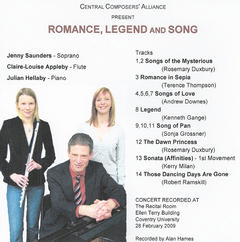 ROMANCE, LEGEND & SONG: a CCA project & concert